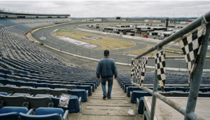 Grandstands quiet before the crowds arrive for NASCAR All-Star Race Weekend in Charlotte.